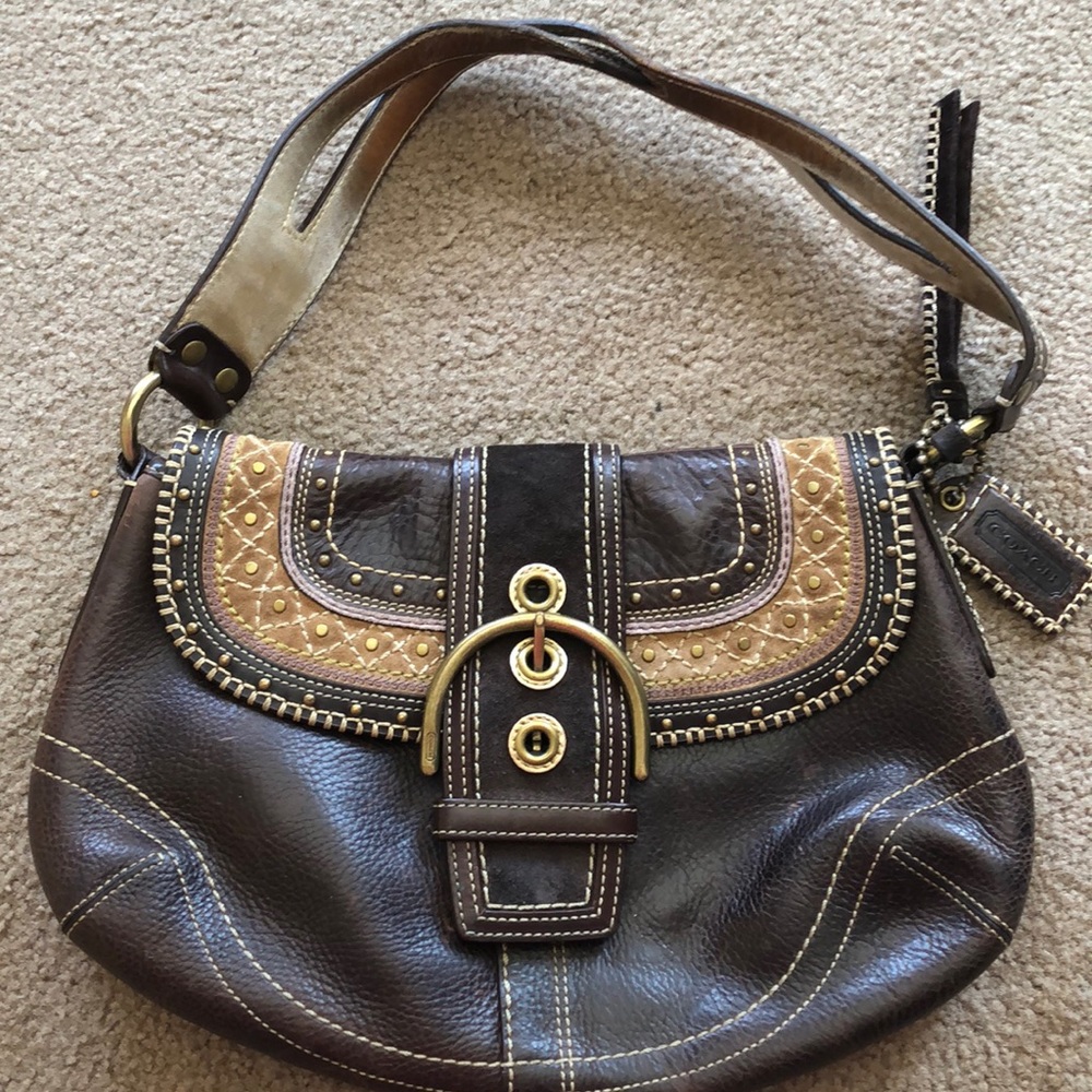 Coach brown leather satchel